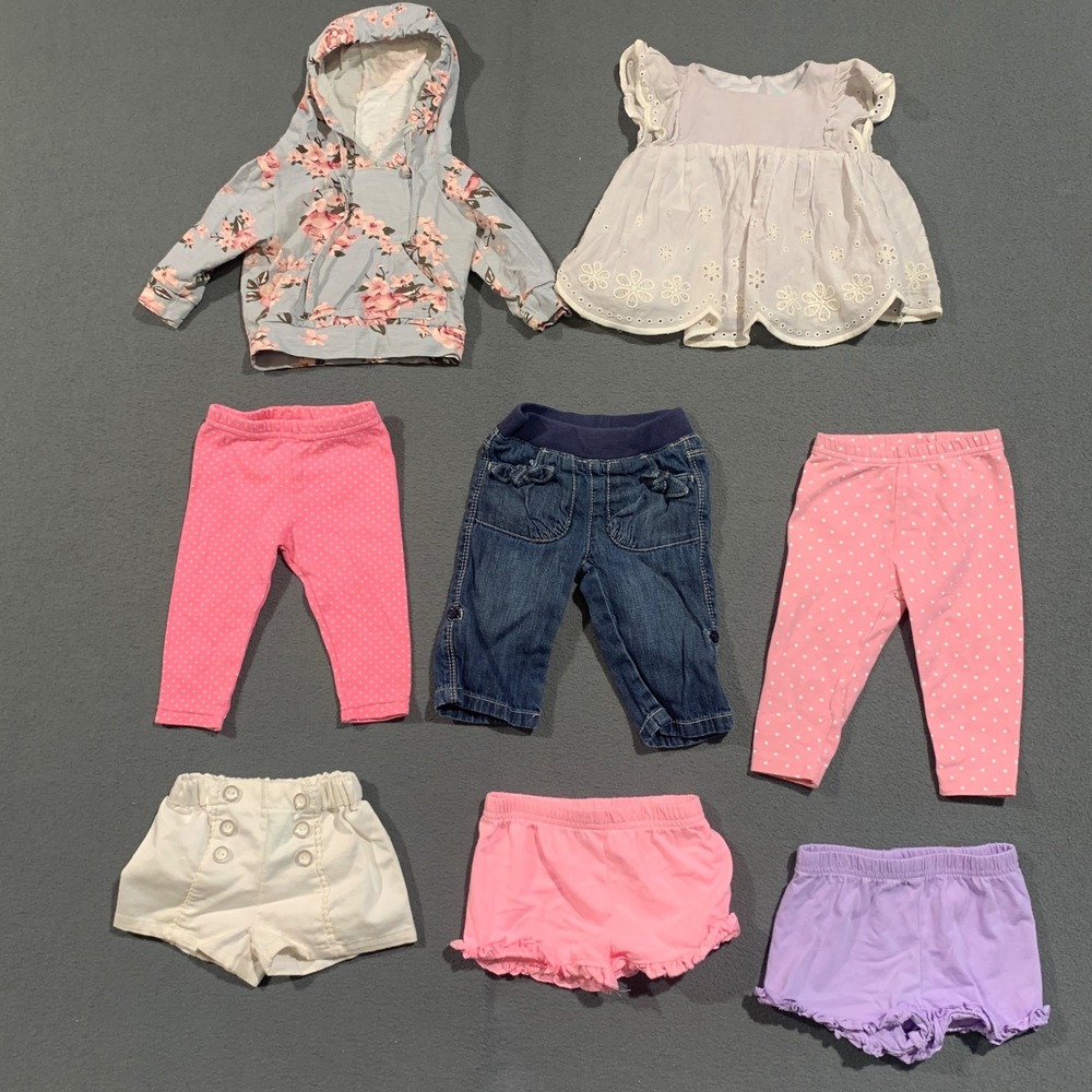 Baby Girl 3-6M Bundle 8pc Baileys Blossoms Old Navy Carters Floral‎ Denim Pink